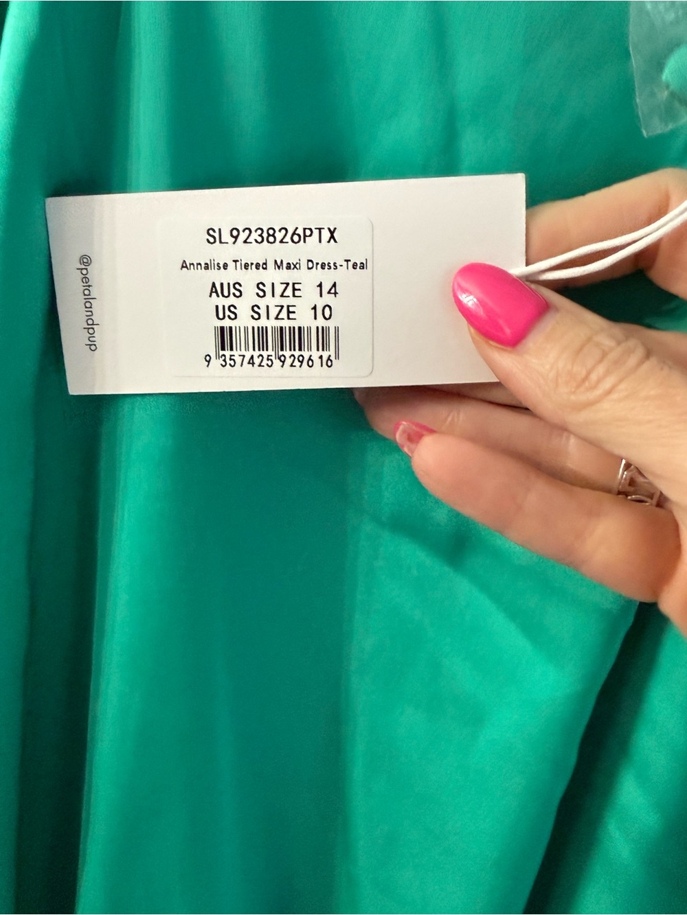 Petal & Pup Teal Tiered Halter Maxi Dress - Picture 5 of 9
